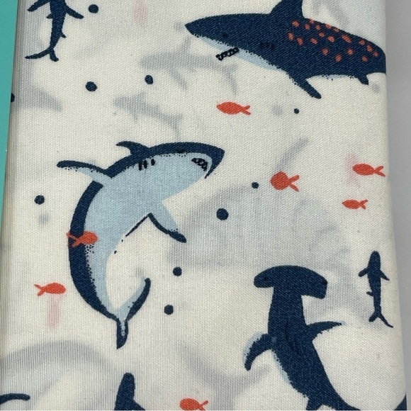 Pillowfort Shark Twin sheet set Soft White Blue NEW - Picture 7 of 8